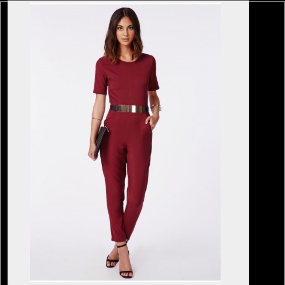 Missguided Wine Jumpsuit