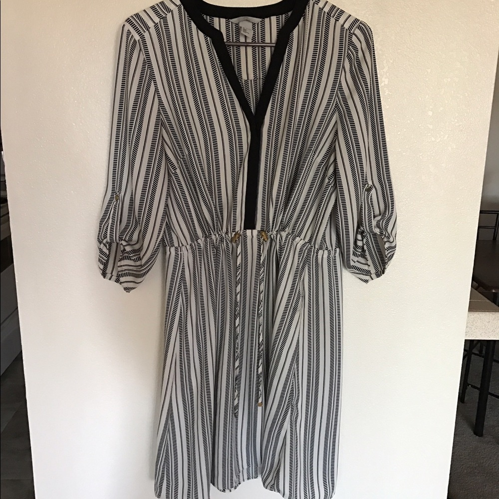 White pinstripe H&M dress