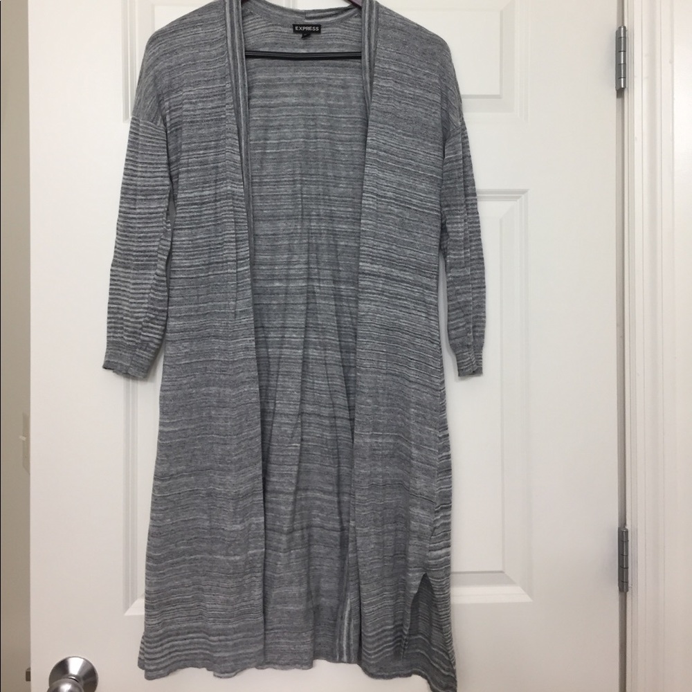 Knee length open duster sweater Express