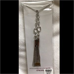 Silver with Clear Stone Necklace