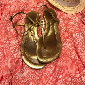 Authentic Tory Burch metallic sandals!