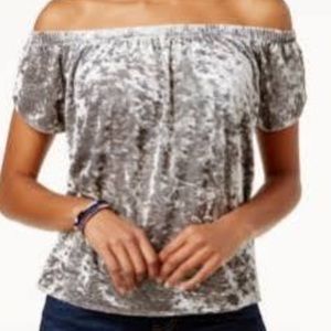 Silver Valora off shoulder shirt