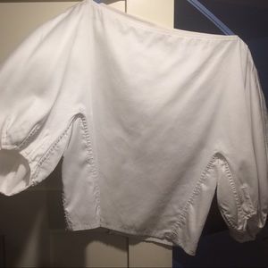Celine white poofy sleeve top size 40 European