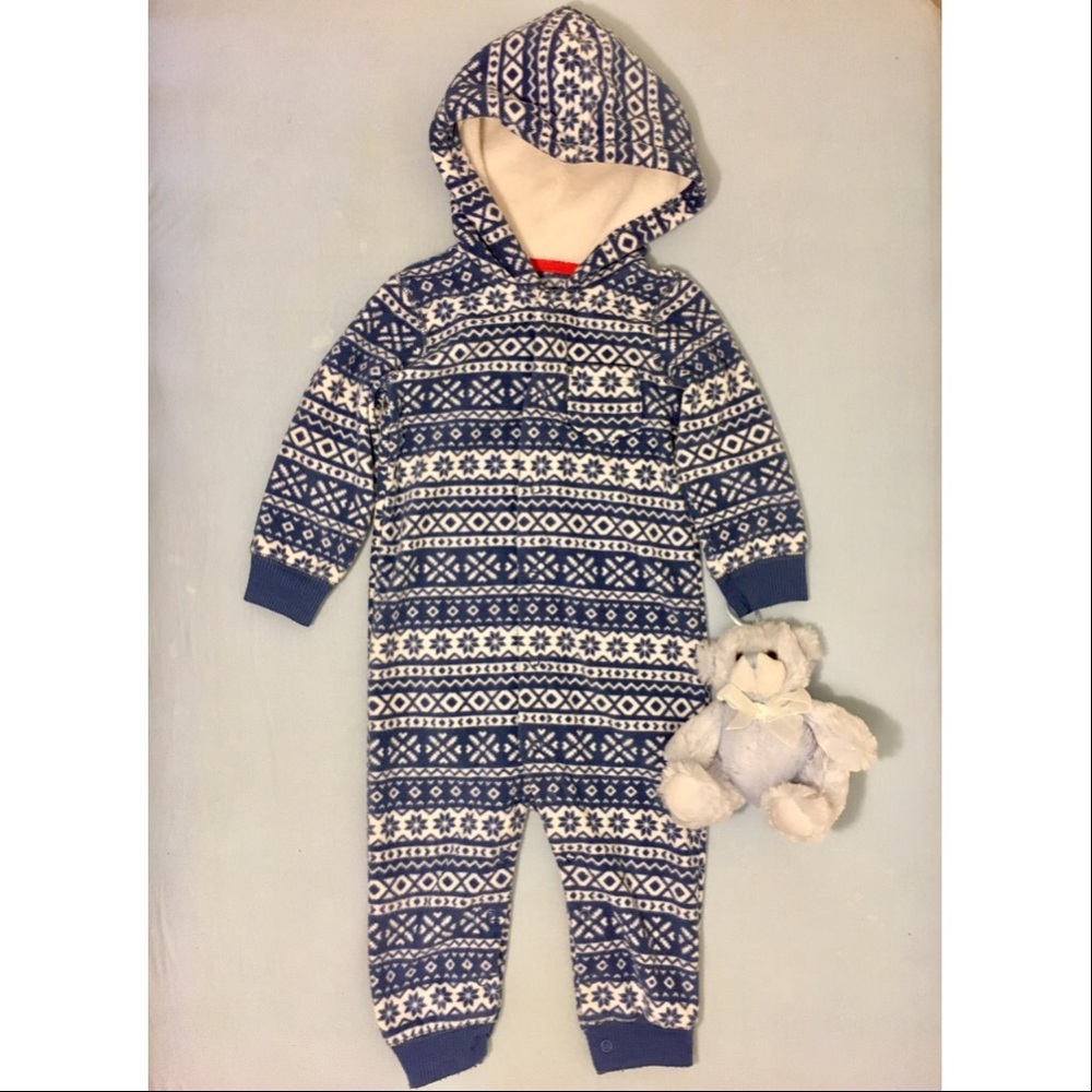 Fleece hooded onesie