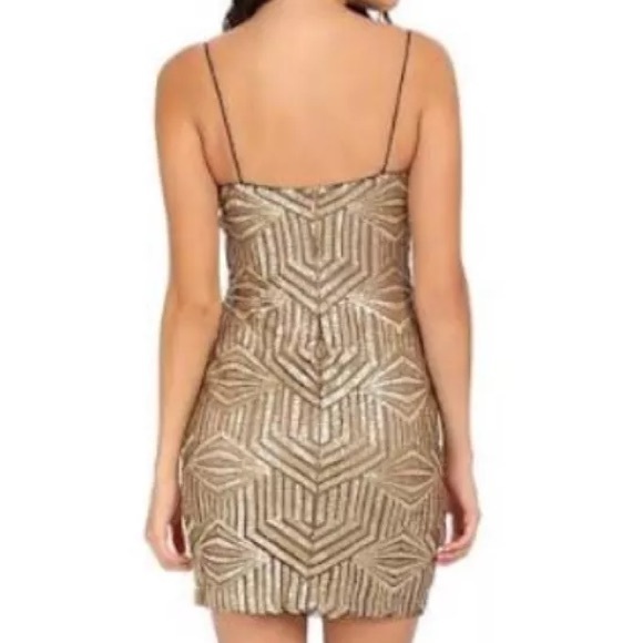 HP AIDAN MATTOX GOLD BRONZE DRESS SIZE 0 - Picture 2 of 4