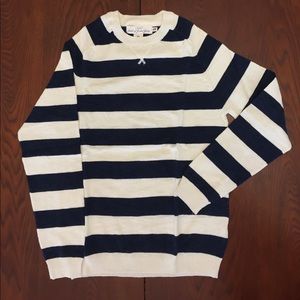 H&M S Deep Blue & Eggwhite Striped Long Sleeve