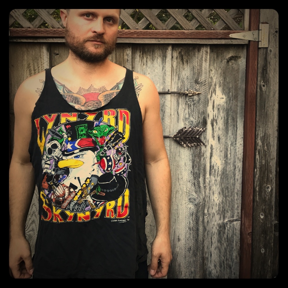 Vintage trashed Leonard Skynyrd tank