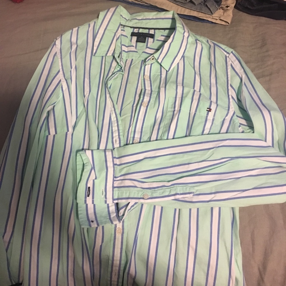 Striped button down
