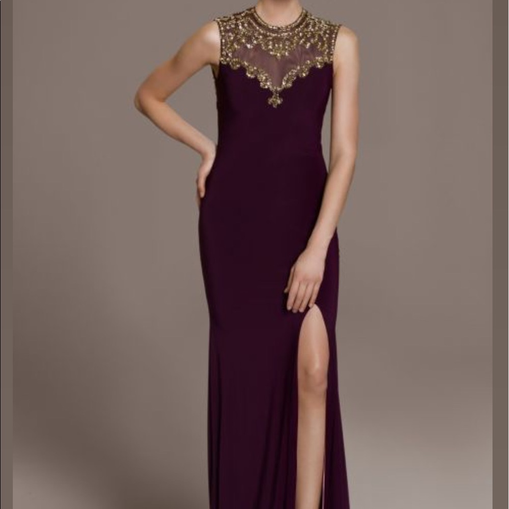 Black prom dress (rose gold and red/orange)