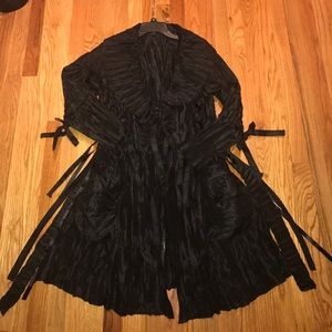 NEW Crepe Ribbon Fashion Coat