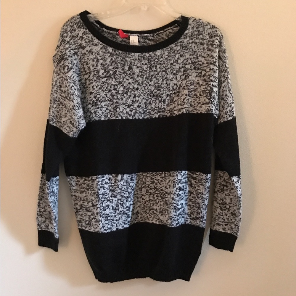 Black & Grey Striped Sweater