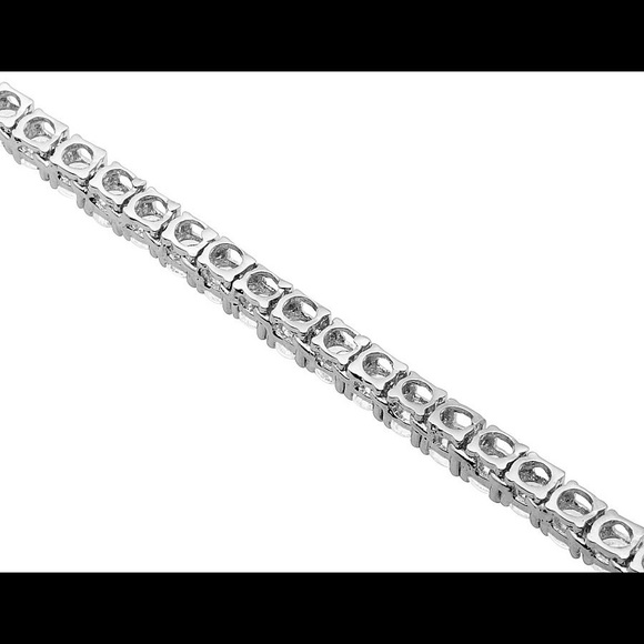 Iced Out Silver Lab Diamond Tennis Chain - Picture 3 of 5