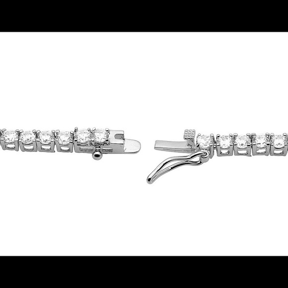 Iced Out Silver Lab Diamond Tennis Chain - Picture 4 of 5