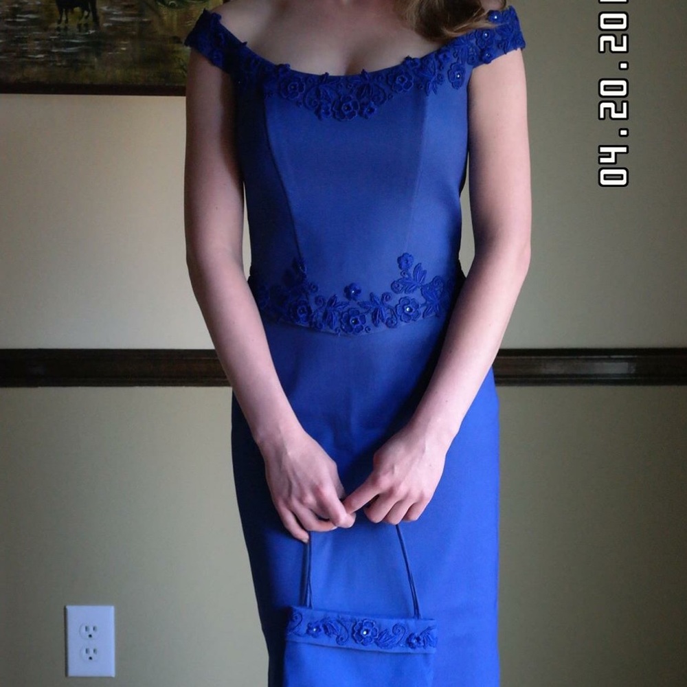 Navy blue prom dress, size2-4