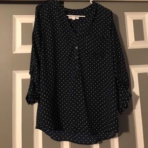 Polka dot 3/4 sleeve shirt