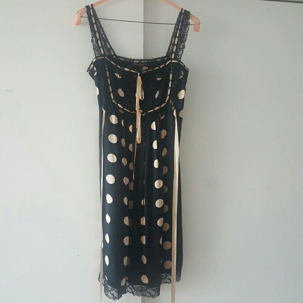 Betsey Johnson polka dot babydoll dress