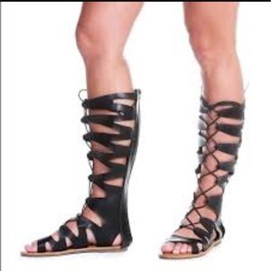 Black gladiator sandals
