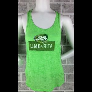 BUD LIGHT Neon Green LIME-A-RITA Tank Top Shirt