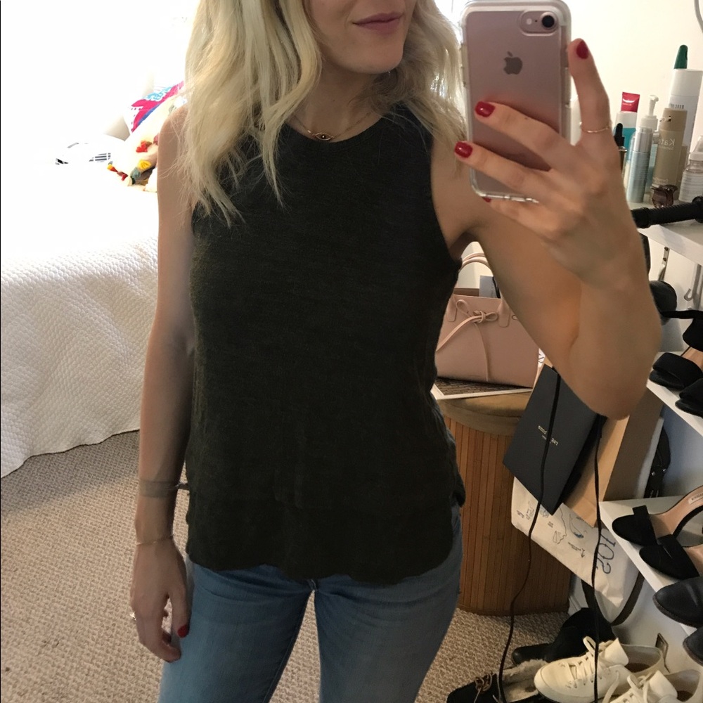 Madewell tank top, pretty olive green. Size XS