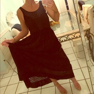 black maxi/floral lining - Anthropologie