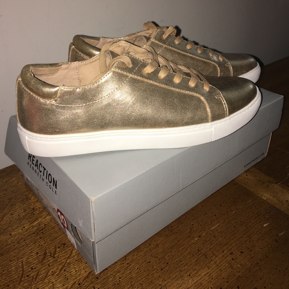 Kenneth Cole Gold Sneakers