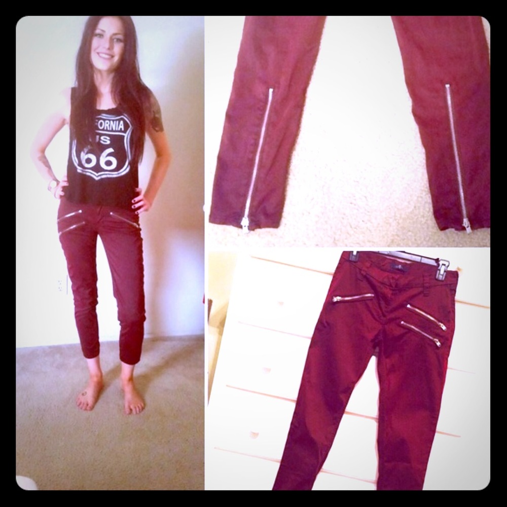 7 for all mankind Dark red jeans size 25