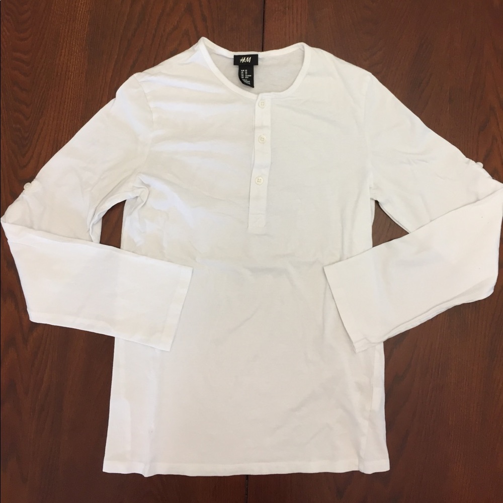 H&M XS White Long Sleeve/Baseball Tee