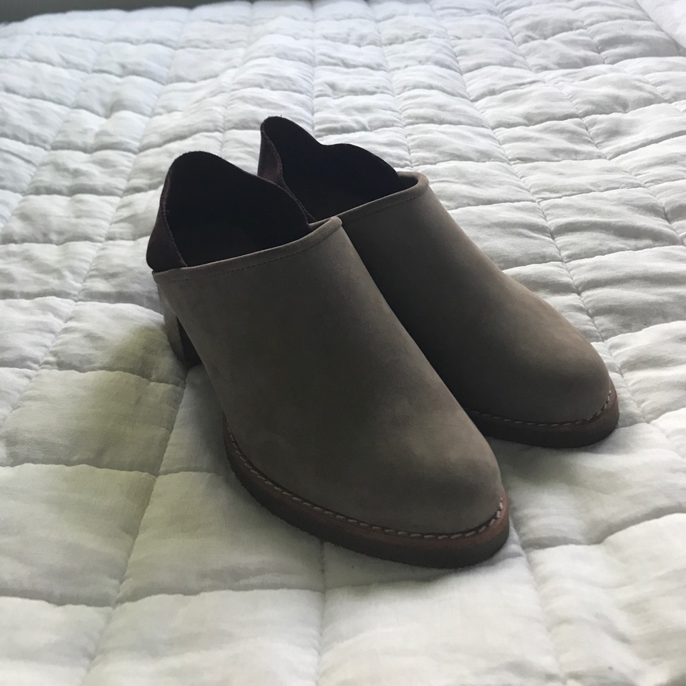 Anthropologie All Black Suede Mules