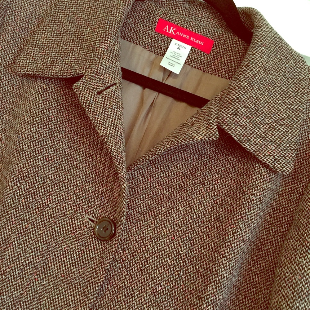 Ann Klein rainbow tweed coat
