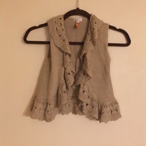 Sz 8 Mayoral Chic ecru stylish knit vest