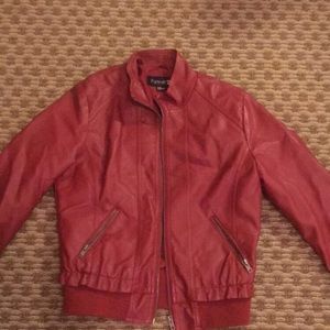 Red leather jacket