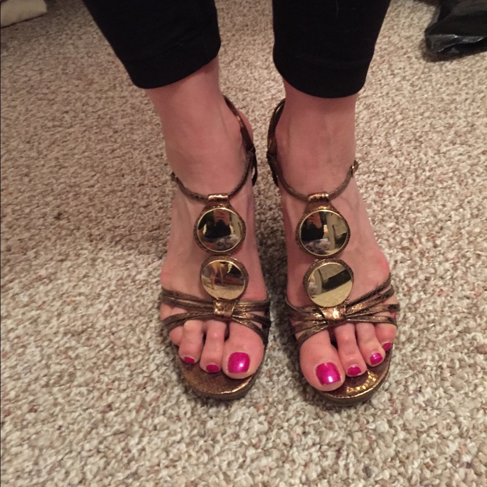 Diba bronze wedge sandals