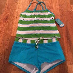 NWT vintage boyshort two piece swim suit tankini