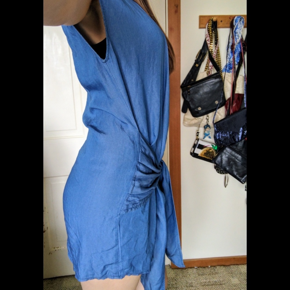 Princess polly denim tie front denim tunic dress - Picture 2 of 3