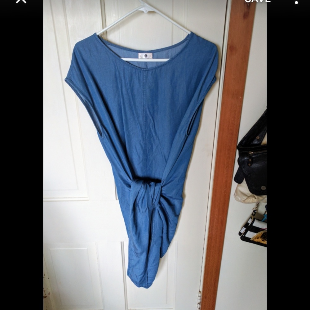Princess polly denim tie front denim tunic dress - Picture 3 of 3