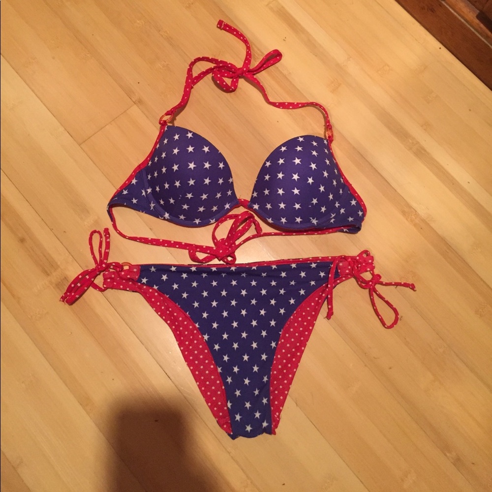Red, white and blue stars/polka dot Bikini!