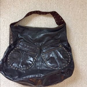 Black leather Tano hobo bag