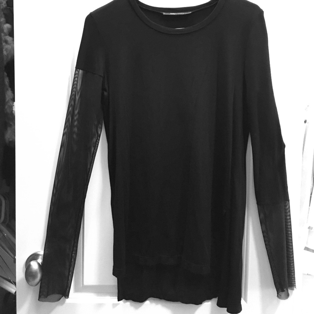 Black, long sleeve BCBG top.