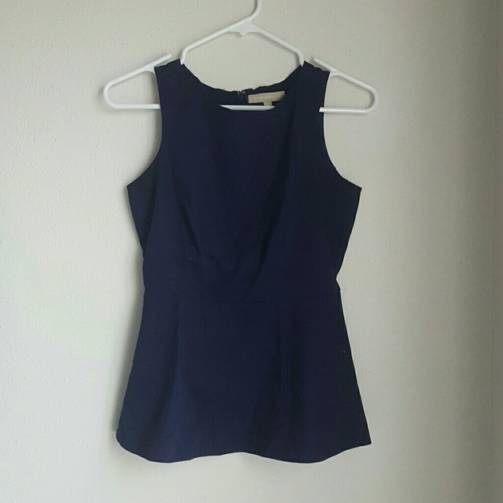 BR Navy Peplum Blouse