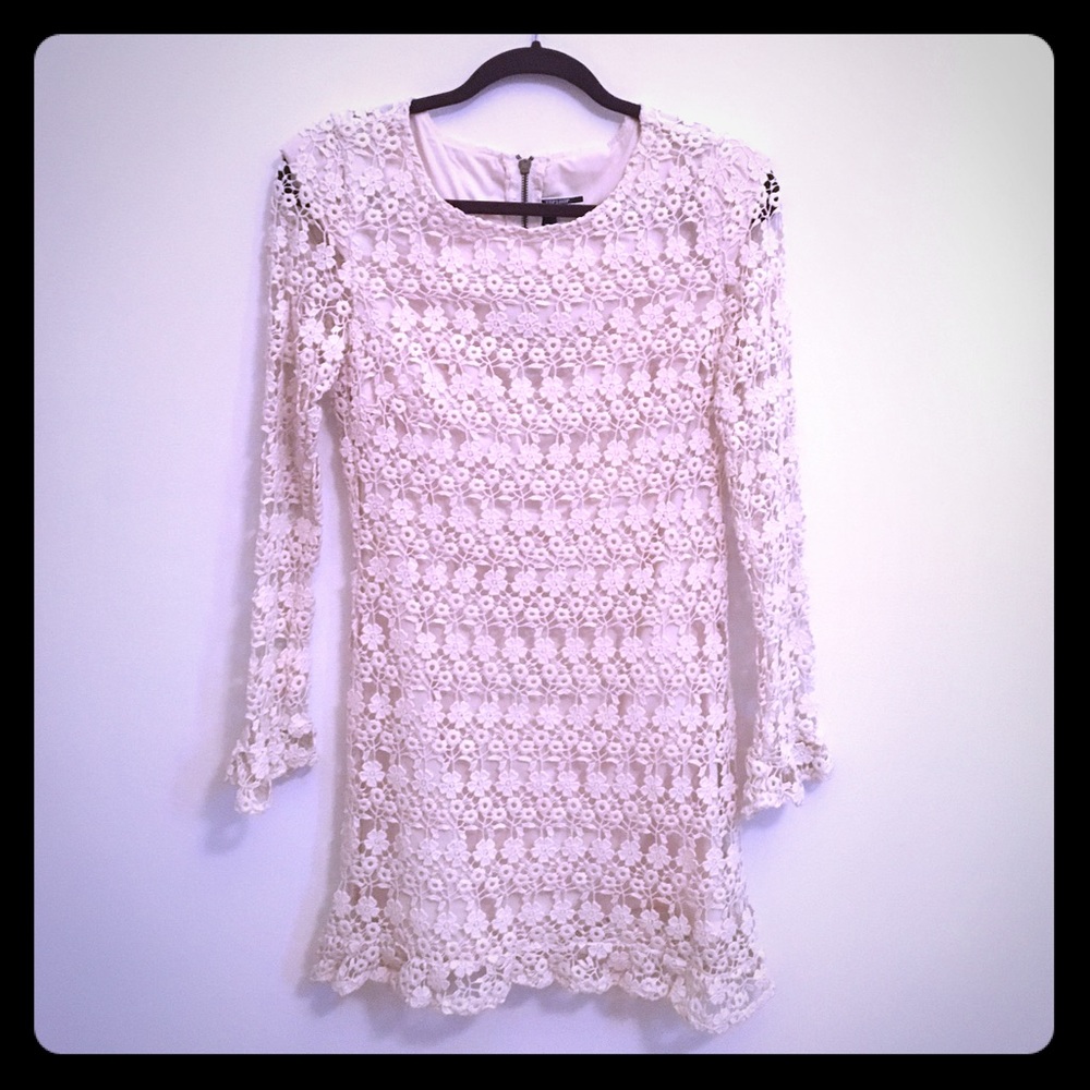 Topshop crochet beige mini dress Size S