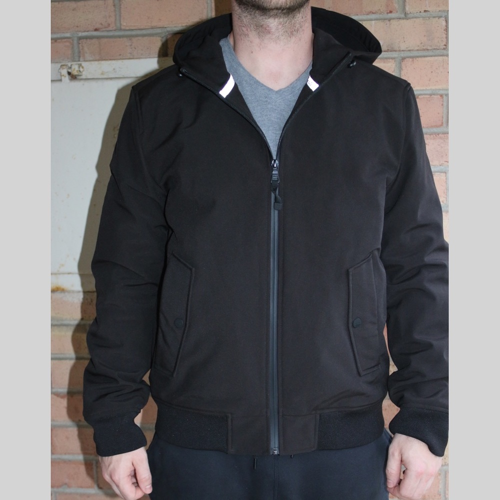 GUESS Men's Soft Shell Hooded Jacket