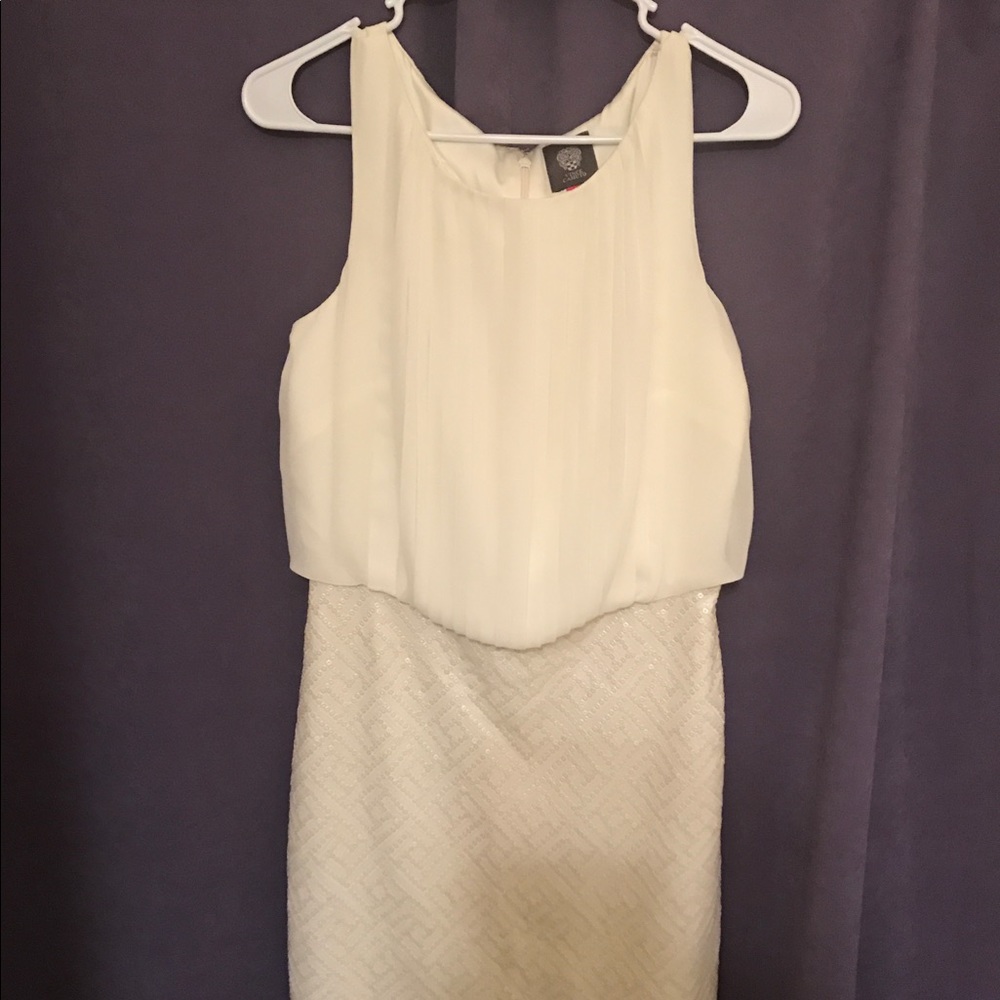Vince Camuto white sequin dress