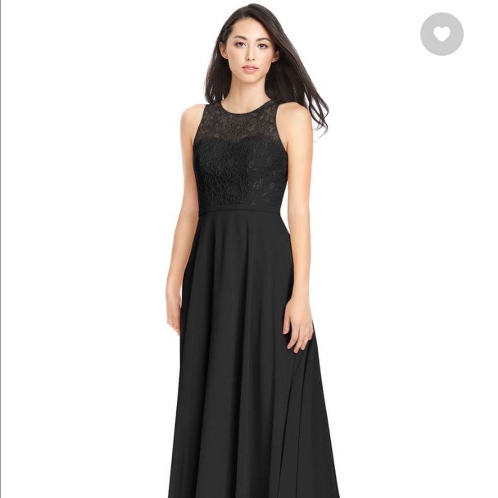 Azazie Frederica black bridesmaids dress