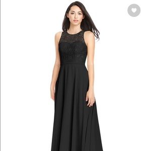 Azazie Frederica black bridesmaids dress