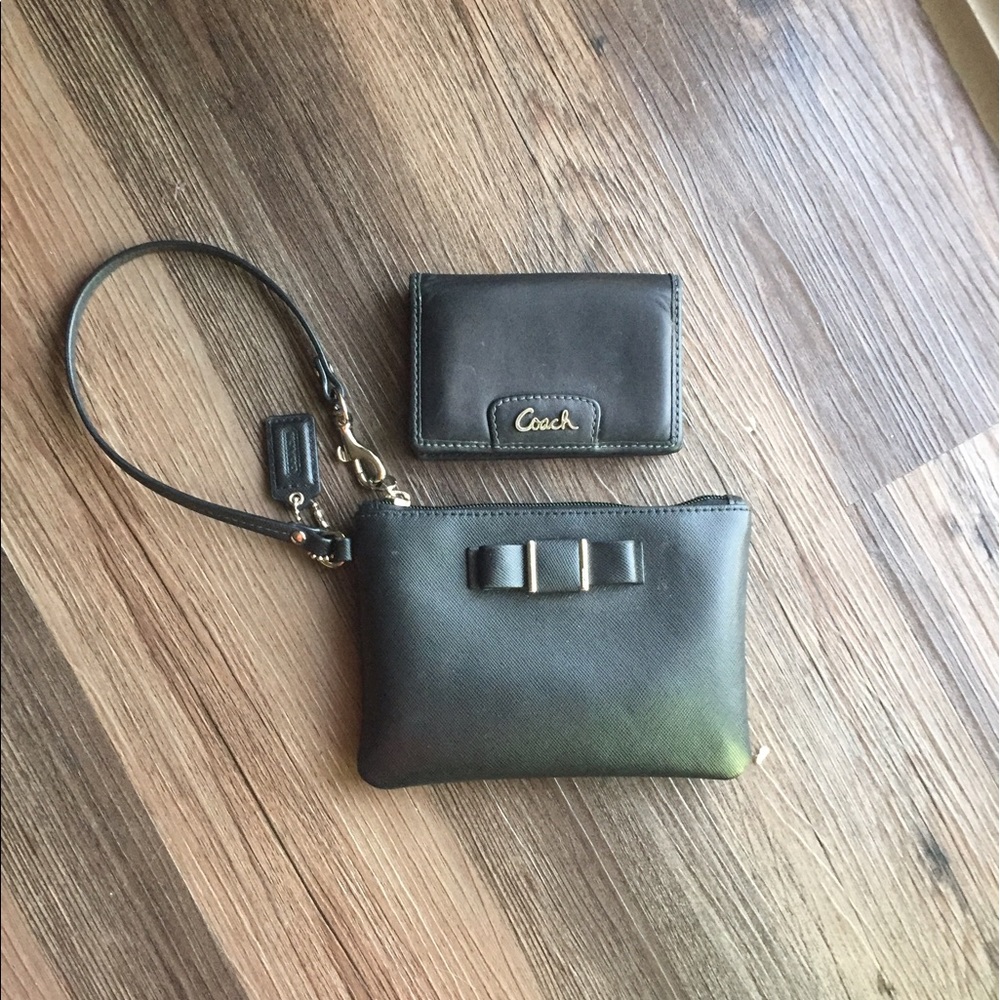 Authentic black Coach wrestler and wallet.
