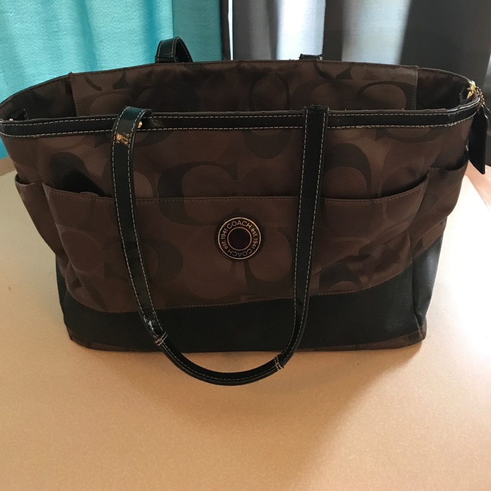 Brown Coach Diaper Bag/Tote