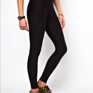 American Apparel Black Ribbed Leggings
