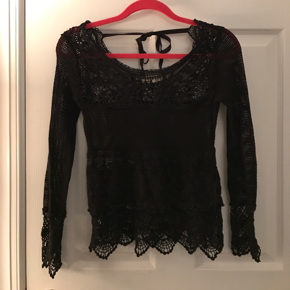 Free people black lace top