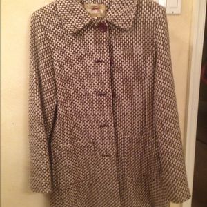 Brown - ivory wool coat