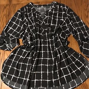 Black and white plus size top